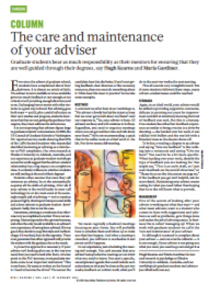 Nature article: The care and maintenance of your adviser