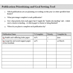 Publication Prioritising and Goal Setting